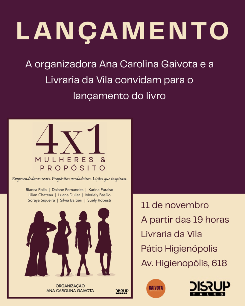 Obra organizada por Ana Carolina Gaivota com selo editorial da DISRUPTalks ganha lançamento oficial em novembro, em São Paulo.